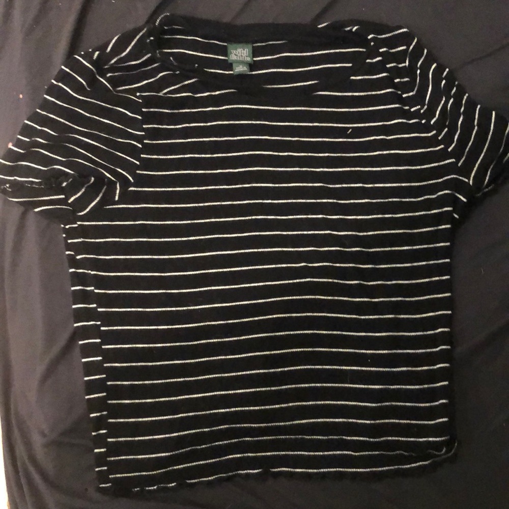 Wild Fable Back and White Striped Crop Top